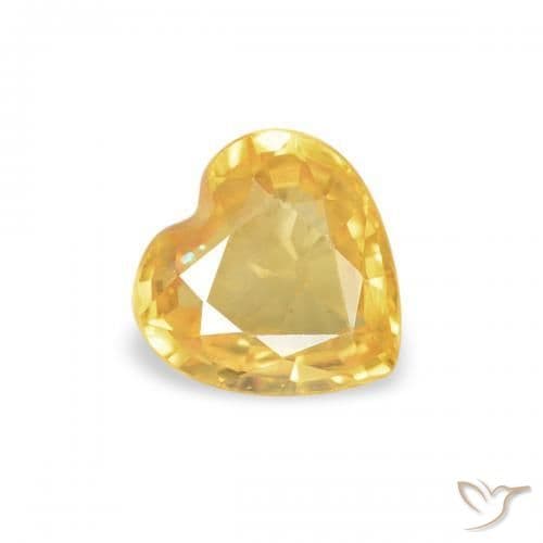 0.39ct Medium Golden Sapphire, Heart Shape, 4.6x4.6 mm