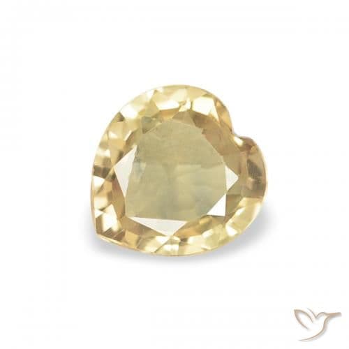 0.37ct Natural Golden Sapphire, Heart Shape, 4.7x4.5 mm