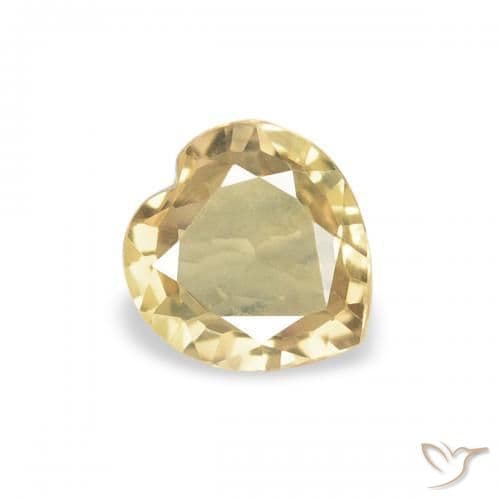 0.37ct Natural Golden Sapphire, Heart Shape, 4.7x4.5 mm