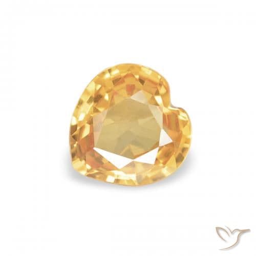 0.33ct Light Orange-Gold Sapphire, Heart Shape, 4.4x4.4 mm