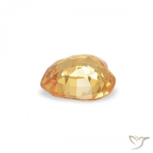 0.33ct Light Orange-Gold Sapphire, Heart Shape, 4.4x4.4 mm