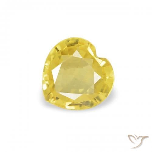 0.32ct Medium Yellow Sapphire, Heart Shape, 4.4x4.4 mm