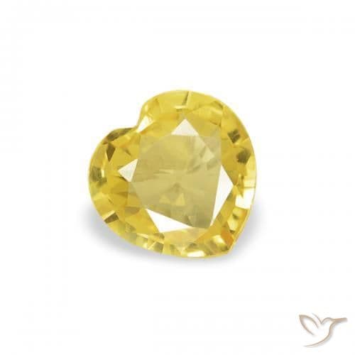 0.32ct Medium Yellow Sapphire, Heart Shape, 4.4x4.4 mm