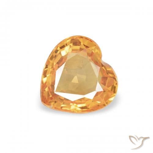 0.45ct Medium Orange Sapphire, Heart Shape, 4.7x4.7 mm