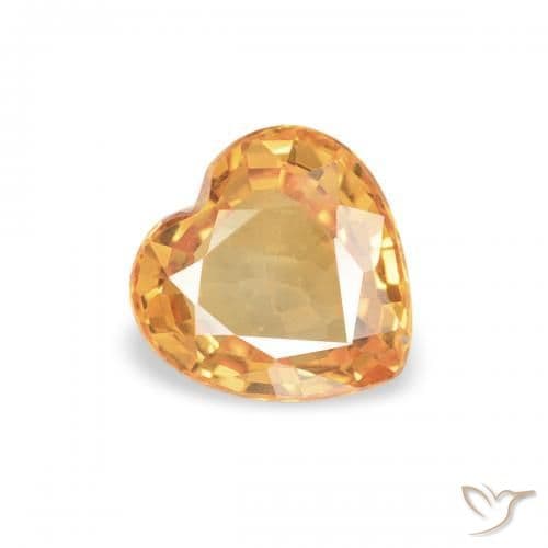 0.45ct Medium Orange Sapphire, Heart Shape, 4.7x4.7 mm