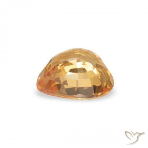 0.45ct Medium Orange Sapphire, Heart Shape, 4.7x4.7 mm