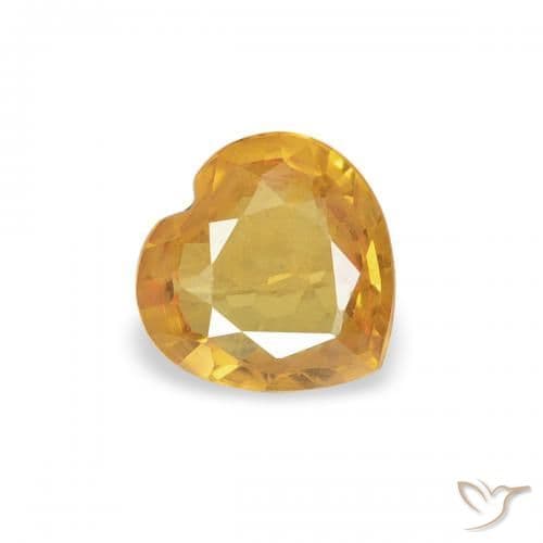 0.34ct Medium Light-Golden Sapphire, Heart Shape, 4.5x4.5 mm