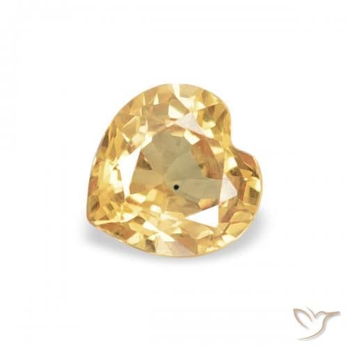 0.45ct Natural Golden Sapphire, Heart Shape, 4.7x4.6 mm