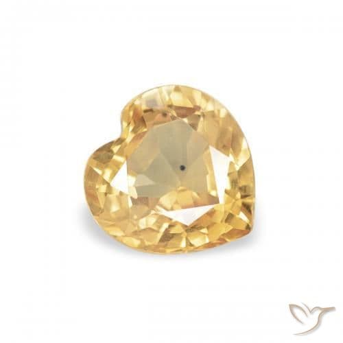 0.45ct Natural Golden Sapphire, Heart Shape, 4.7x4.6 mm
