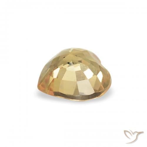 0.45ct Natural Golden Sapphire, Heart Shape, 4.7x4.6 mm