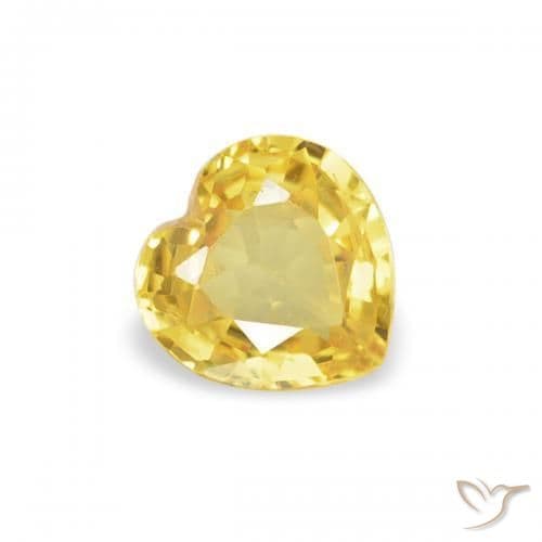 0.35ct Natural Golden Sapphire, Heart Shape, 4.4x4.3 mm