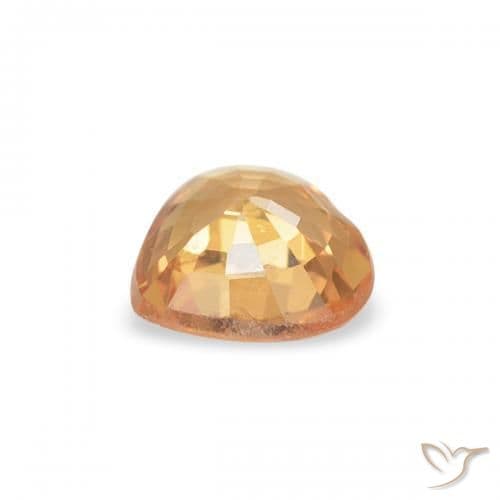 0.37ct Medium Orange Sapphire, Heart Shape, 4.6x4.5 mm