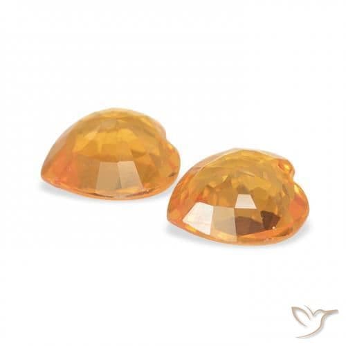 0.71ct Medium Orange Sapphire, Heart Shape, 4.5x4.5 mm