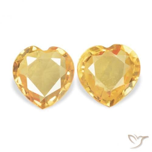 0.64ct Natural Medium Gold Sapphire, Heart Shape, 4.6x4.5 mm