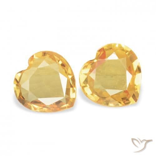 0.64ct Natural Medium Gold Sapphire, Heart Shape, 4.6x4.5 mm