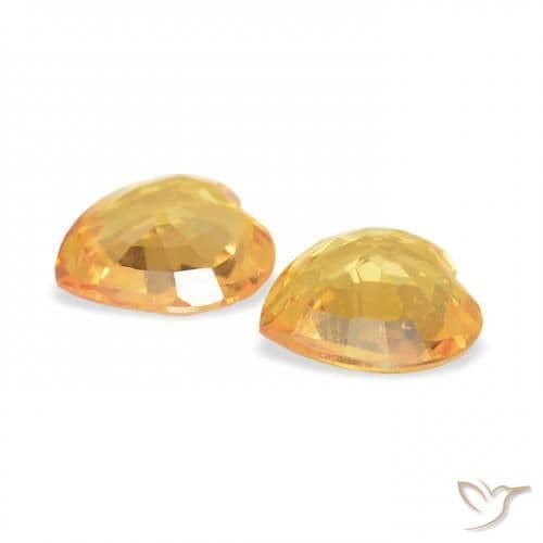 0.64ct Natural Medium Gold Sapphire, Heart Shape, 4.6x4.5 mm
