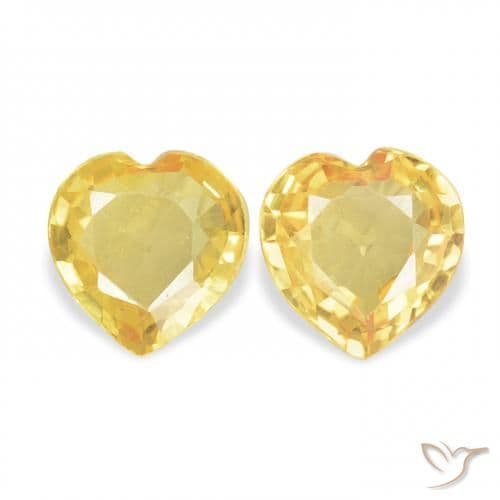 0.68ct Medium Golden Sapphire, Heart Shape, 4.6x4.5 mm