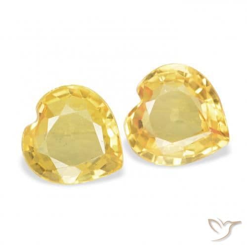 0.68ct Medium Golden Sapphire, Heart Shape, 4.6x4.5 mm