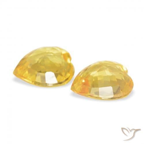 0.68ct Medium Golden Sapphire, Heart Shape, 4.6x4.5 mm