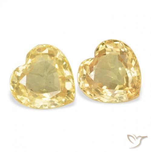 0.92ct Natural Golden Sapphire, Heart Shape, 4.7x4.6 mm