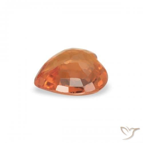 0.36ct Reddish Orange Sapphire, Heart Shape, 4.7x4.6 mm