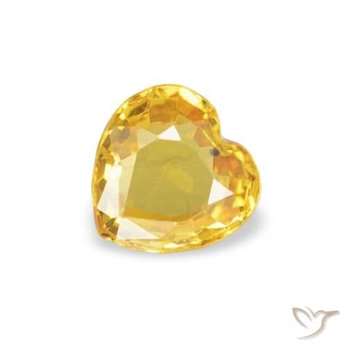 0.36ct Golden Orange Sapphire, Heart Shape, 4.5x4.5 mm