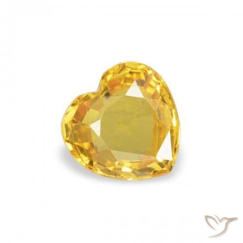 0.36ct Golden Orange Sapphire, Heart Shape, 4.5x4.5 mm