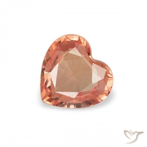 0.36ct Medium Orange Sapphire, Heart Shape, 4.8x4.5 mm
