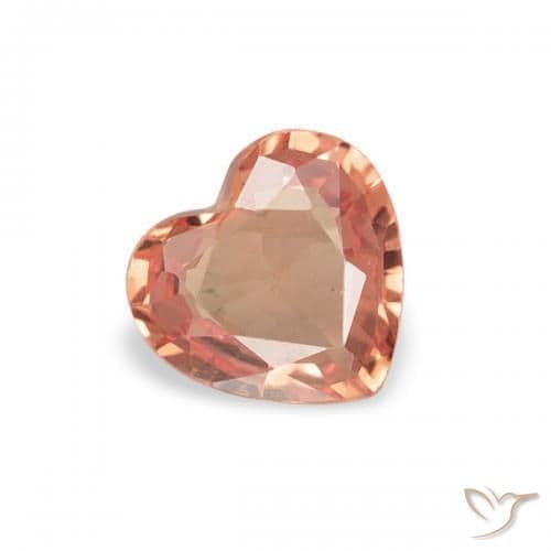 0.36ct Medium Orange Sapphire, Heart Shape, 4.8x4.5 mm