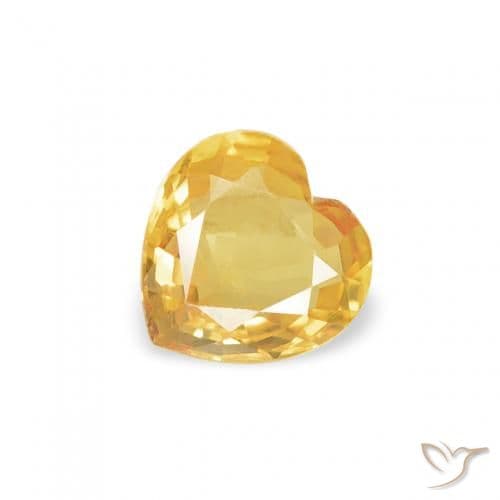 0.35ct Natural Golden Sapphire, Heart Shape, 4.6x4.5 mm
