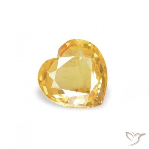 0.35ct Natural Golden Sapphire, Heart Shape, 4.6x4.5 mm