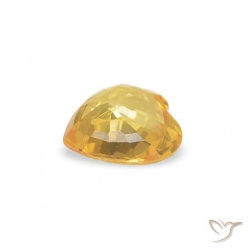 0.35ct Natural Golden Sapphire, Heart Shape, 4.6x4.5 mm