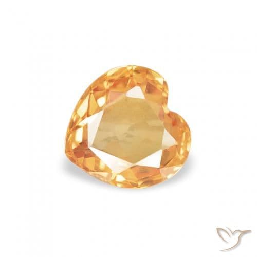 0.42ct Medium Orange Sapphire, Heart Shape, 4.6x4.6 mm