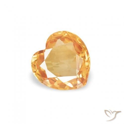 0.42ct Medium Orange Sapphire, Heart Shape, 4.6x4.6 mm