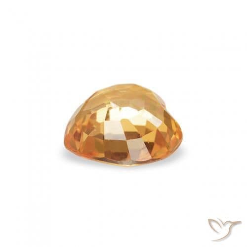 0.42ct Medium Orange Sapphire, Heart Shape, 4.6x4.6 mm