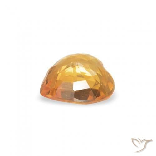 0.40ct Natural Orange-Gold Sapphire, Heart Shape, 4.6x4.6 mm