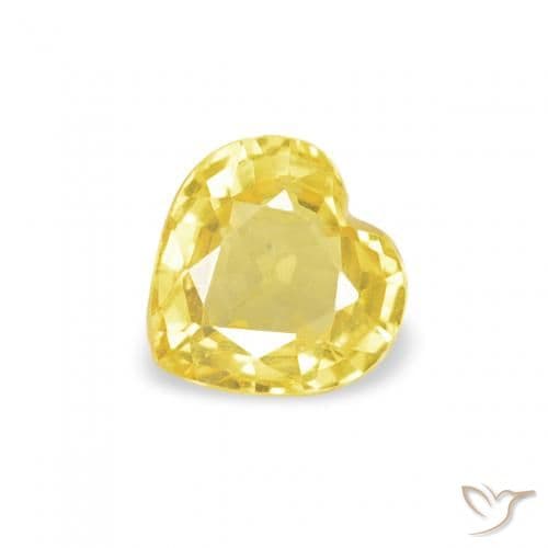 0.42ct Medium Yellow Sapphire, Heart Shape, 4.7x4.6 mm