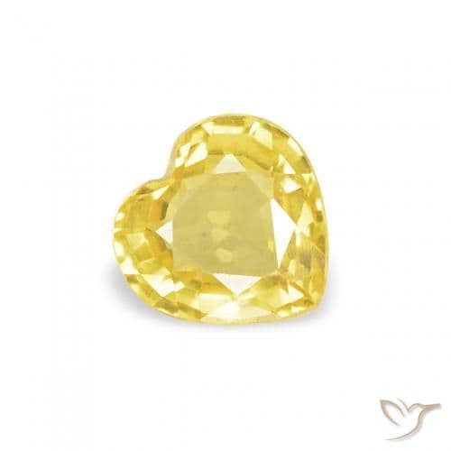 0.42ct Medium Yellow Sapphire, Heart Shape, 4.7x4.6 mm