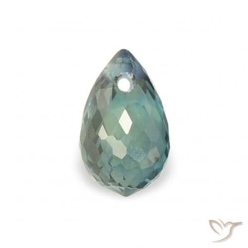 1.84ct Yellow Green Blue Sapphire, Briolette, 5.2x3.2 mm