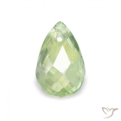 1.44ct Natural Light Green Sapphire, Briolette, 5.8x3.8 mm