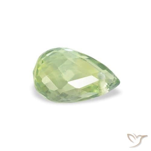 0.77ct Very Light Green Sapphire, Briolette, 6.6x4.3 mm