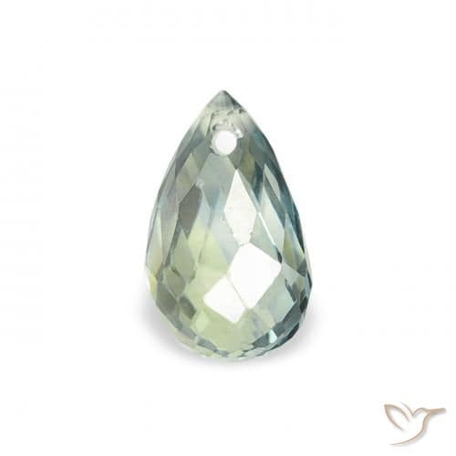 0.69ct Natural Pale Green Sapphire, Briolette, 6x3.7 mm