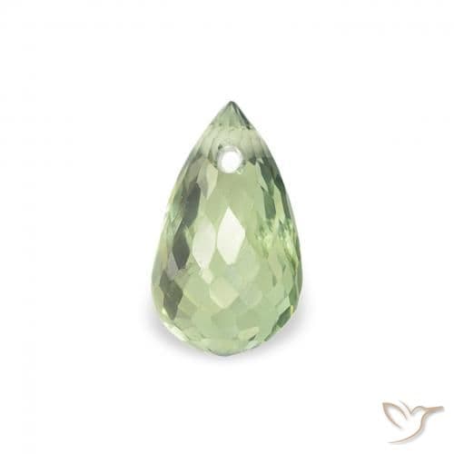 0.68ct Natural Light Green Sapphire, Briolette, 5.9x3.5 mm