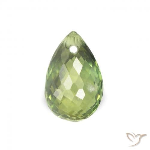 1.74ct Natural Grayish Green Sapphire, Briolette, 6.2x4.1 mm