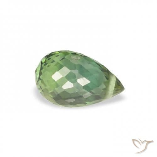 0.92ct Light Forest Green Sapphire, Briolette, 6.3x4.1 mm