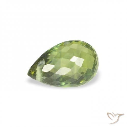 0.92ct Light Forest Green Sapphire, Briolette, 6.3x4.1 mm