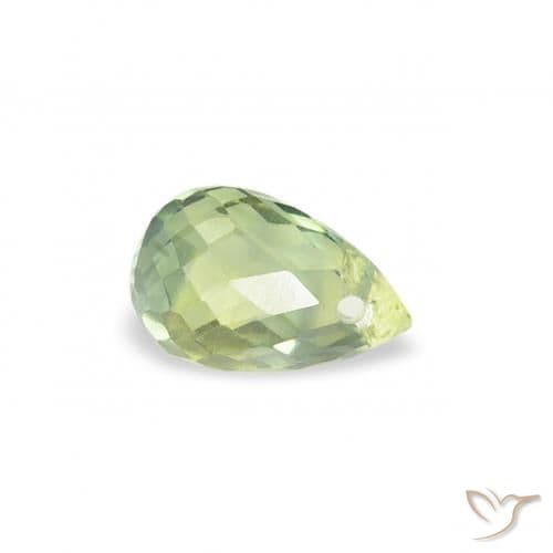 0.43ct Very Light Sage Green Sapphire, Briolette, 4.8x3.2 mm