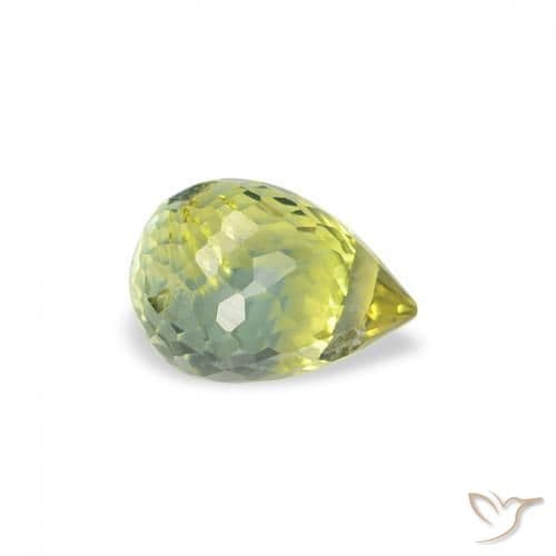 0.68ct Yellowish Green Sapphire, Briolette, 5.3x3.9 mm