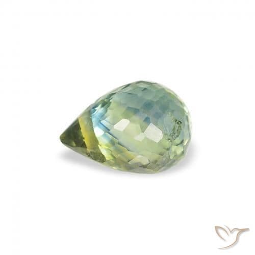 0.68ct Yellowish Green Sapphire, Briolette, 5.3x3.9 mm