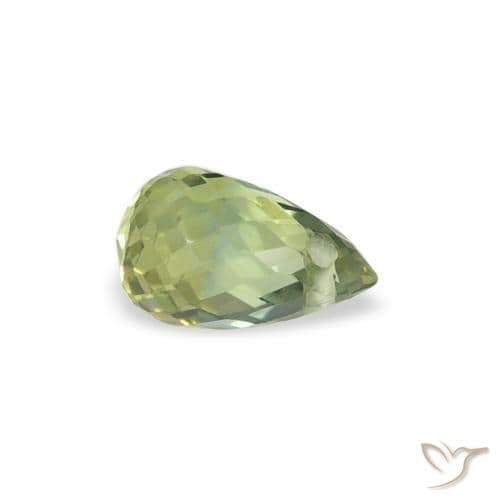 0.39ct Natural Warm Green Sapphire, Briolette, 4.9x3 mm